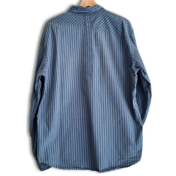 VOLCOM Stone Regular Fit Button Down Casual Stripe Shirt Blue Mens Sz XL - Picture 7 of 11